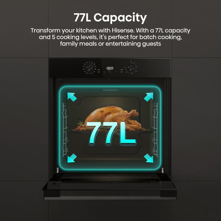 Hisense Hi2 BI626PBUPUK Electric Single Oven with Pyrolytic Cleaning - Black
