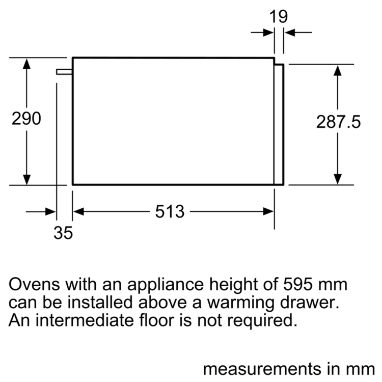 Refurbished Siemens BI630DNS1B 29cm High Warming Drawer Stainless Steel