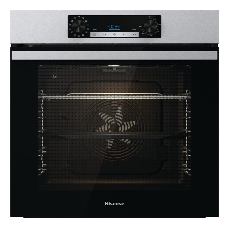 Refurbished Hisense BI64211PX 60cm Single Built In Electric Oven with Pyrolytic Cleaning Stainless Steel