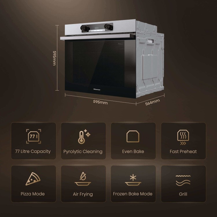 Hisense BI64211PX Electric Self Cleaning Single Oven - Stainless Steel