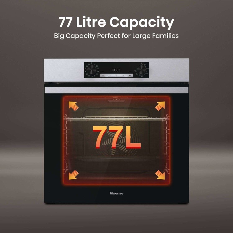 Refurbished Hisense BI64211PX 60cm Single Built In Electric Oven Stainless Steel
