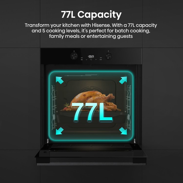 Hisense Hi4 BlackLine Built In Electric Single Steam Oven - Black