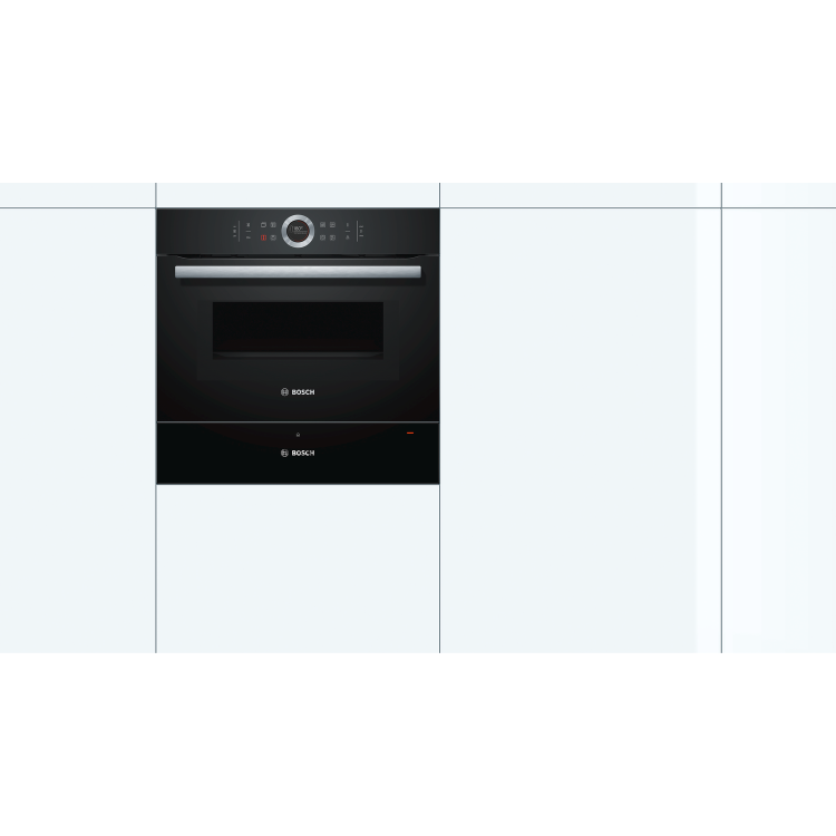 Refurbished Bosch Series 8 14cm High Push-Pull Warming Drawer - Black