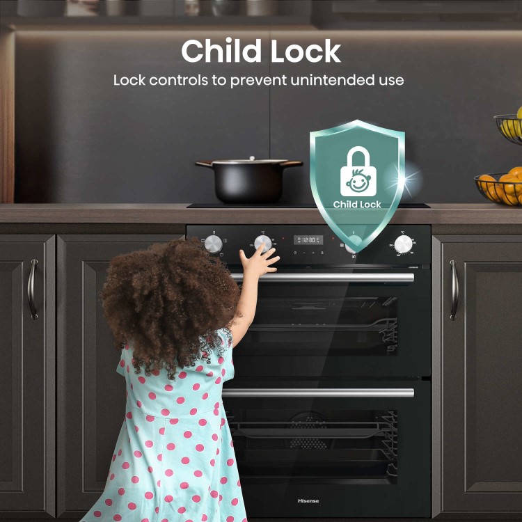 Hisense BID75211BGUK Built-Under Electric Double Oven - Black