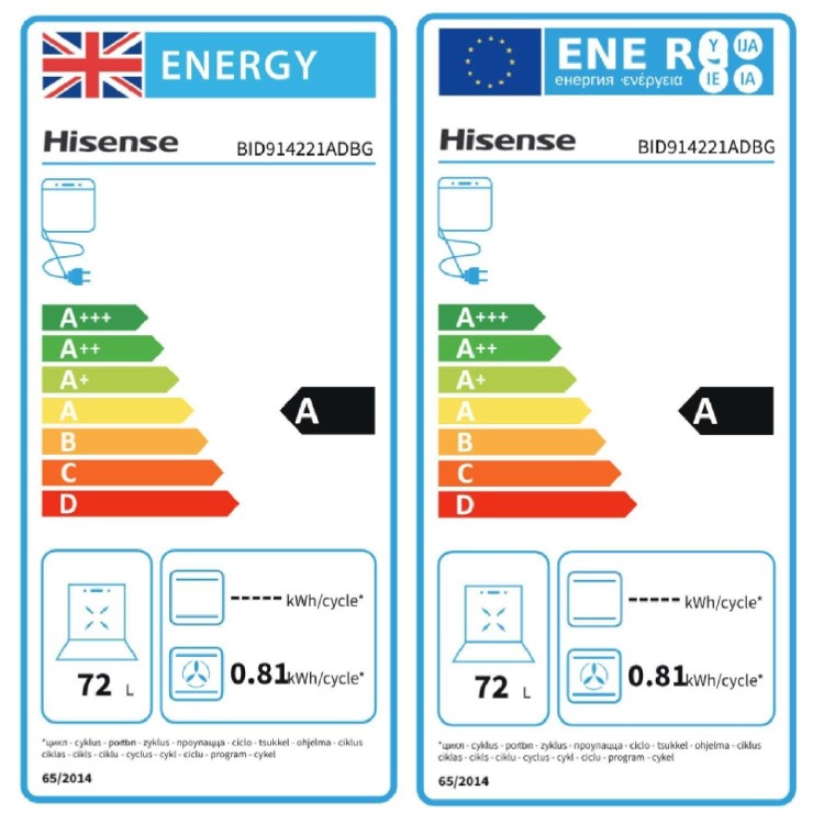 Refurbished Hisense Hi6 BID914221ADBG Built-In Electric Double Oven - Black