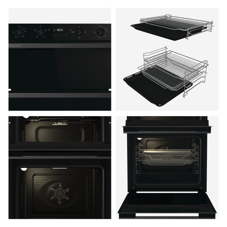 Refurbished Hisense Hi6 BID914221ADBG Built-In Electric Double Oven - Black