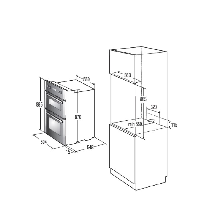 Refurbished Hisense BID95211BGUK 60cm Single Built In Double Oven