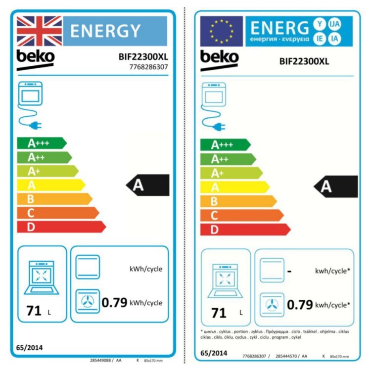 Beko Left Hand Opening Electric Fan Single Oven - Stainless Steel