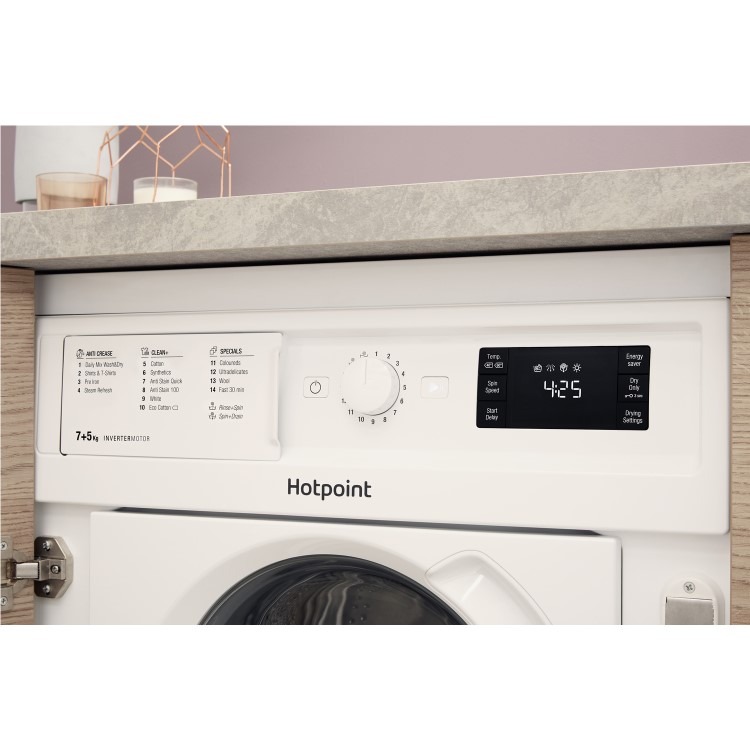 HOTPOINT BIWDHG7148 7kg Wash 5kg Dry 1400rpm Integrated Washer Dryer - White