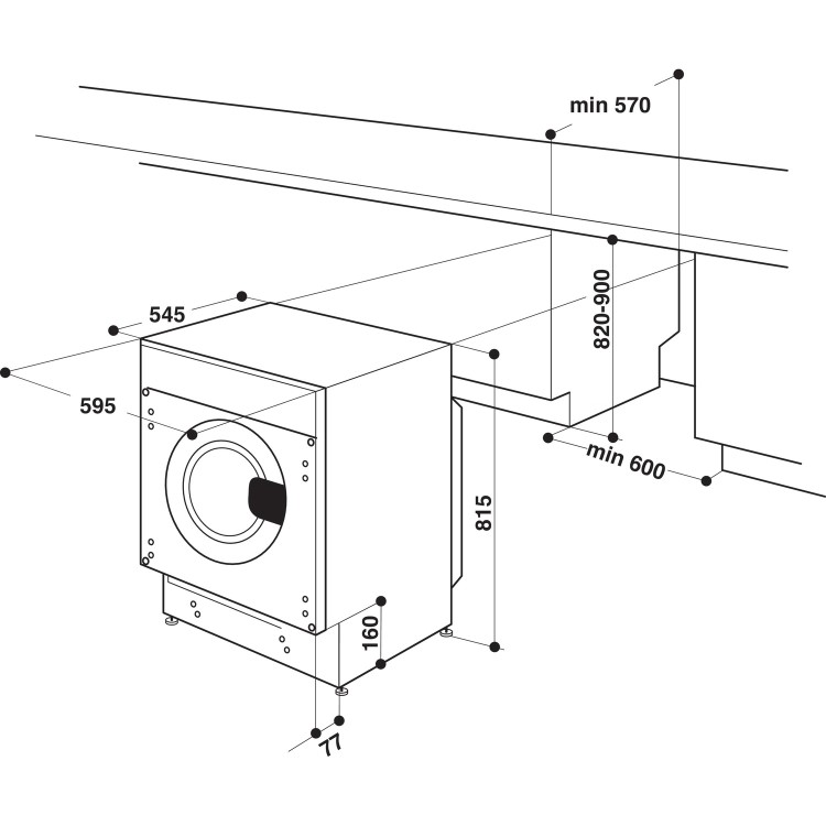 Hotpoint Anti-Stain 9kg Wash 6kg Dry 1400rpm Integrated Washer Dryer - White