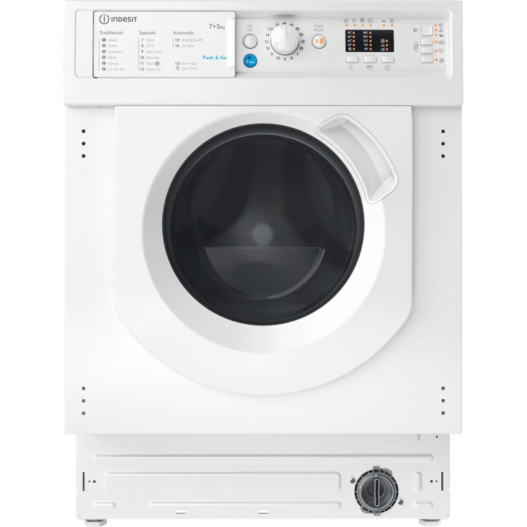 Refurbished Indesit BIWDIL75125UKN Integrated 7/5KG 1200 Spin Washer Dryer