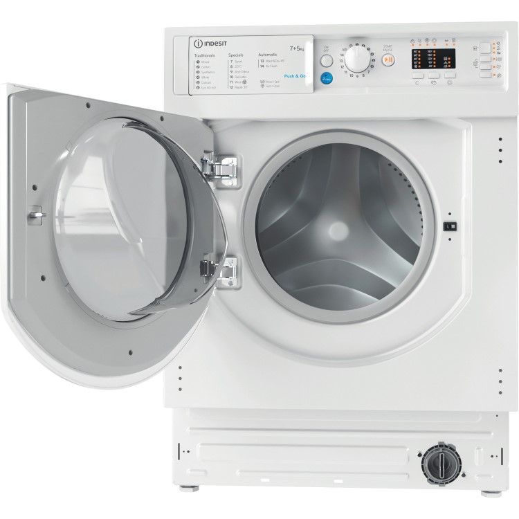 Refurbished Indesit BIWDIL75125UKN Integrated 7/5KG 1200 Spin Washer Dryer
