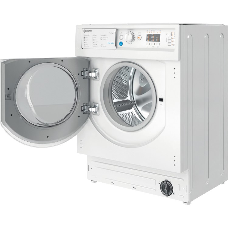 Refurbished Indesit BIWDIL75125UKN Integrated 7/5KG 1200 Spin Washer Dryer