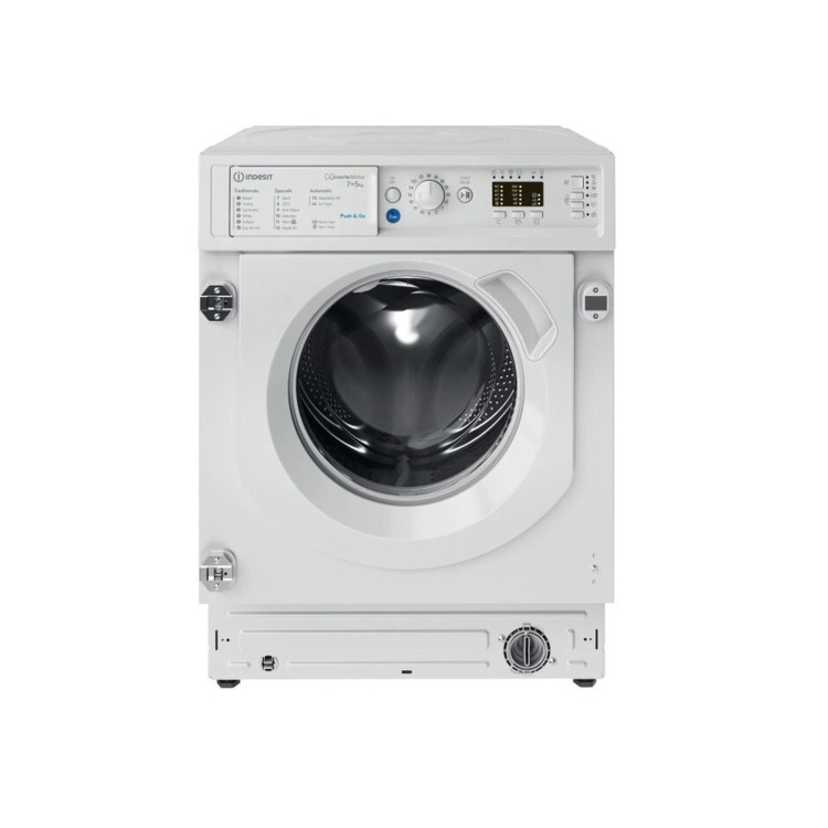 Refurbished Indesit Push&Go BIWDIL75148UK Integrated 7/5KG 1400 Spin Washer Dryer White