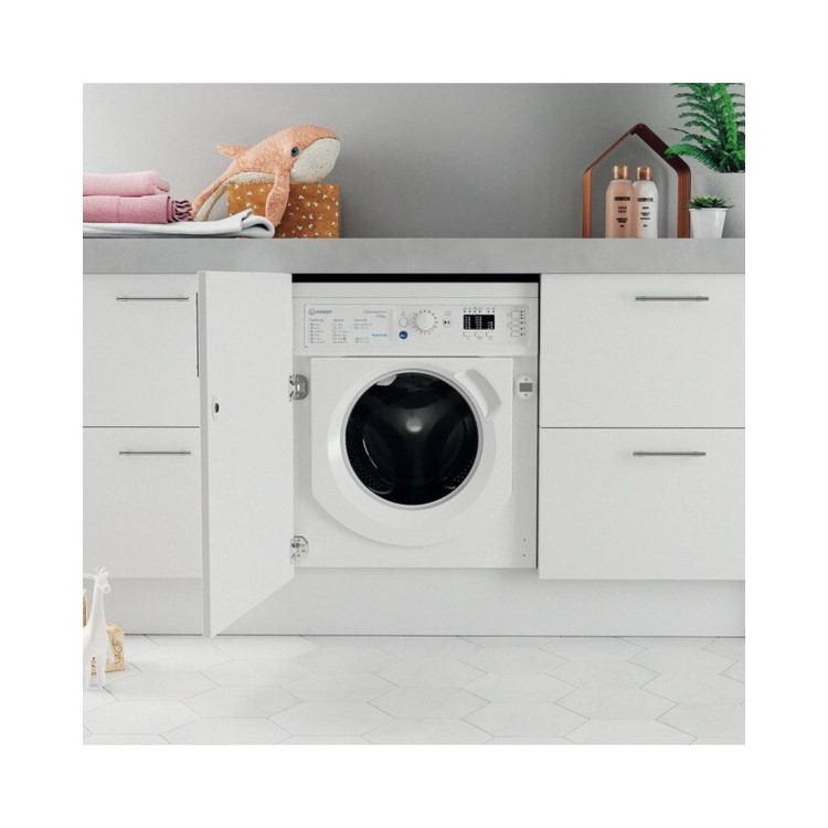 Refurbished Indesit Push&Go BIWDIL75148UK Integrated 7/5KG 1400 Spin Washer Dryer White