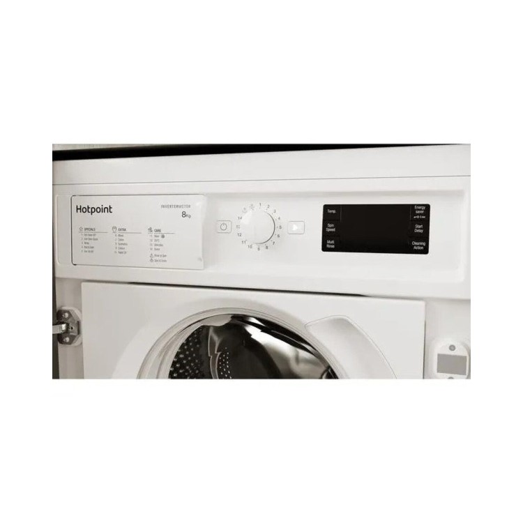 Refurbished Hotpoint Anti-stain BIWMHG81485UKN Integrated 8KG 1400 Spin Washing Machine White