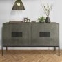 Large Sideboard in Grey Wood with Industrial Finish - Bijou