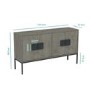 Large Sideboard in Grey Wood with Industrial Finish - Bijou