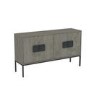 Large Sideboard in Grey Wood with Industrial Finish - Bijou