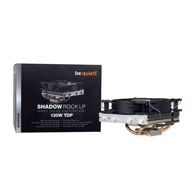 Be Quiet! BK002 Shadow Rock LP Heatsink & Fan Intel & AMD Sockets Pure Wings 2 Fan Low Profile