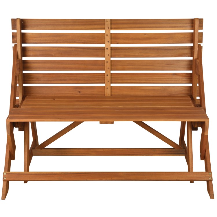 Wooden Garden Dining Bench Set - Convertible Bench