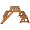 Wooden Garden Dining Bench Set - Convertible Bench