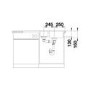 1.5 Bowl Inset Chrome Stainless Steel Kitchen Sink with Reversible Drainer - Blanco Lantos 6S-If