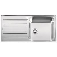 Single Bowl Inset Chrome Stainless Steel Kitchen Sink with Reversible Drainer - Blanco Lantos