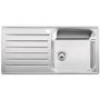 Single Bowl Inset Chrome Stainless Steel Kitchen Sink with Reversible Drainer - Blanco Lantos