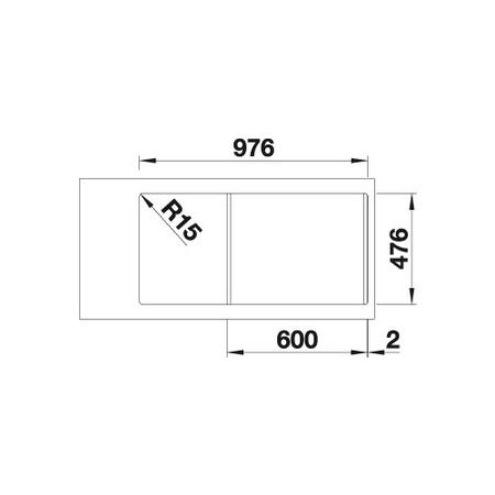 Single Bowl Inset Chrome Stainless Steel Kitchen Sink with Reversible Drainer - Blanco Lantos
