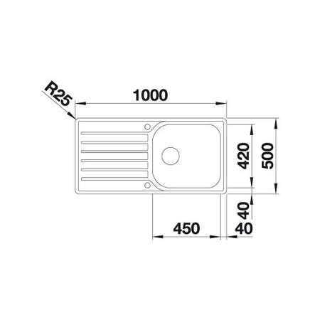 Single Bowl Inset Chrome Stainless Steel Kitchen Sink with Reversible Drainer - Blanco Lantos