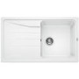 Single Bowl White Composite Kitchen Sink with 500mm Reversible Drainer - Blanco Sona