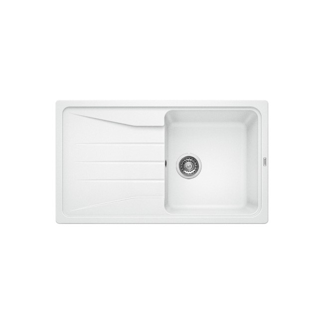 Single Bowl White Composite Kitchen Sink with 500mm Reversible Drainer - Blanco Sona