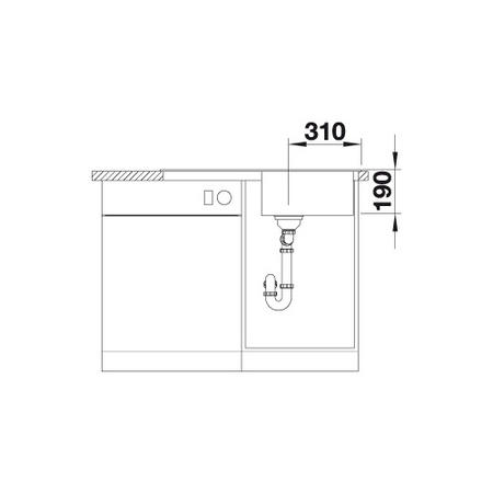 Single Bowl Anthracite Composite Kitchen Sink with 500mm Reversible Drainer - Blanco Sona 