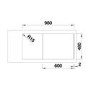 1.5 Bowl Grey Composite Kitchen Sink with Reversible Drainer - Blanco Sona 