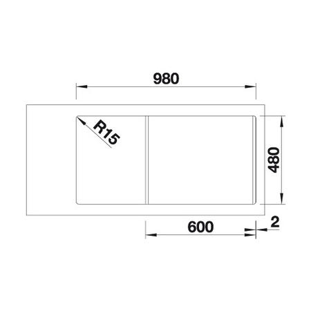 1.5 Bowl Grey Composite Kitchen Sink with Reversible Drainer - Blanco Sona 