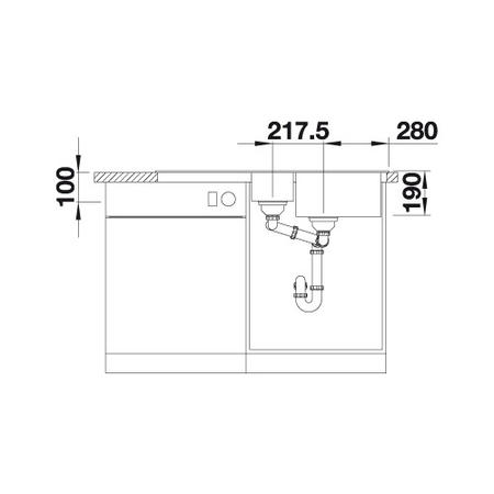 1.5 Bowl Grey Composite Kitchen Sink with Reversible Drainer - Blanco Sona 