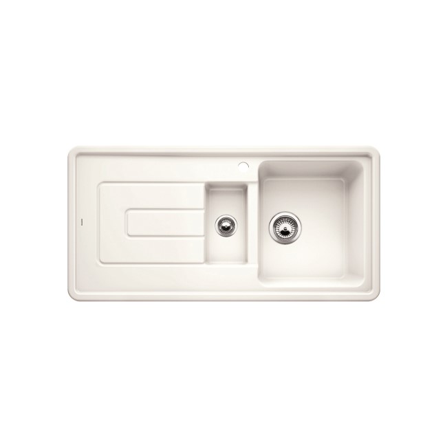 Blanco Tolon 6S Cry 1.5 Bowl Reversible Drainer Ceramic White Inset Kitchen Sink