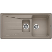 1.5 Bowl Beige Composite Kitchen Sink with Reversible Drainer - Blanco Sona 6 S Silgranit Puradur Ii