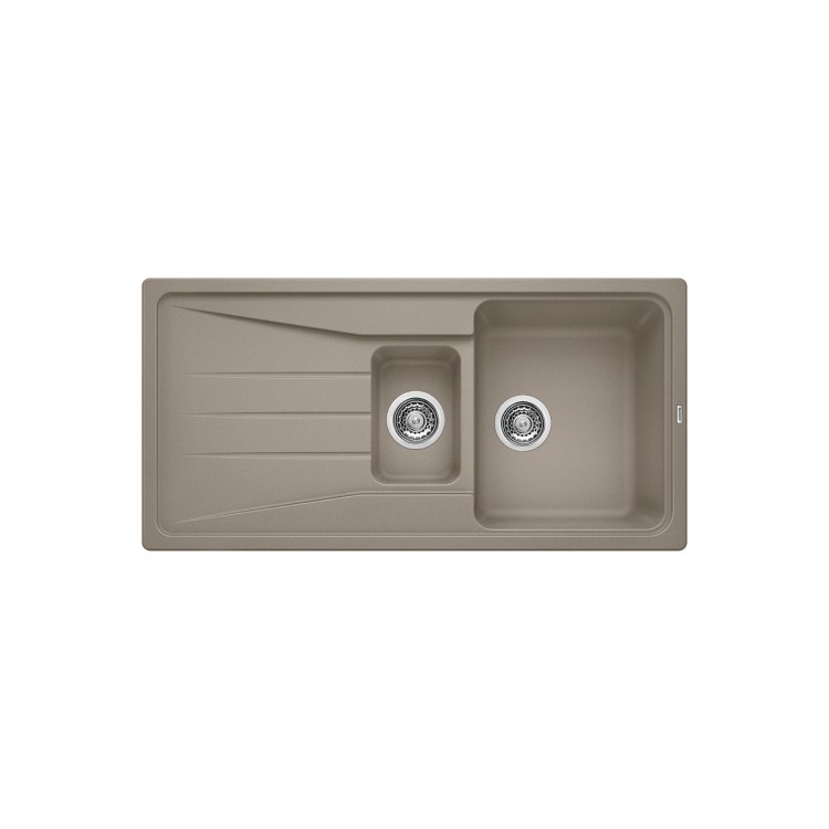 1.5 Bowl Beige Composite Kitchen Sink with Reversible Drainer - Blanco Sona 6 S Silgranit Puradur Ii