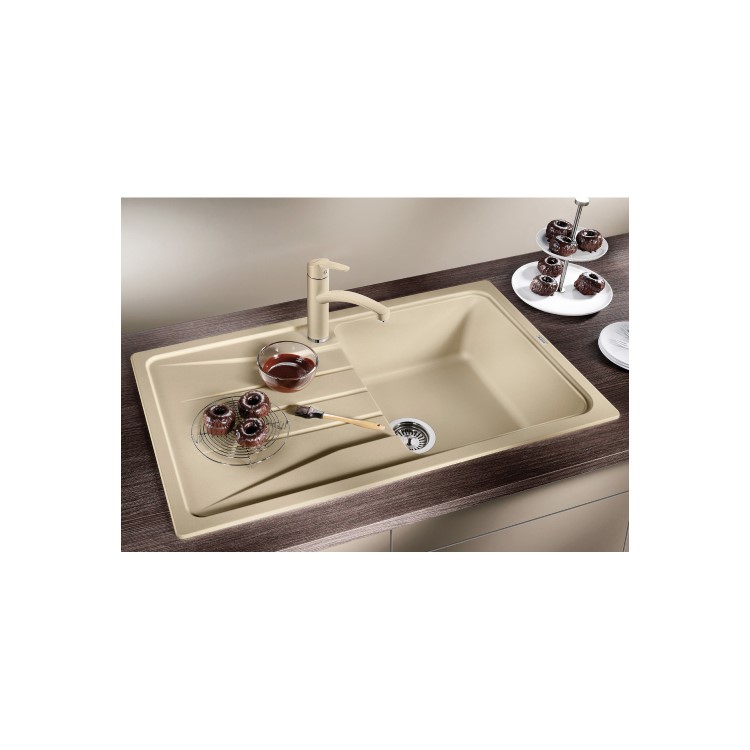 Single Bowl Anthracite Composite Kitchen Sink with 500mm Reversible Drainer - Blanco Sona 