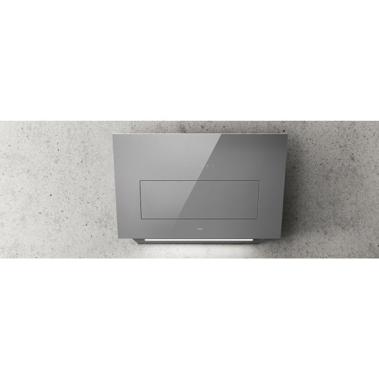 Refurbished Elica Bloom BLOOM-STD-GR 85cm Angled Cooker Hood Grey Glass