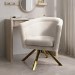 Cream Velvet Swivel Dressing Table Chair - Blaire 