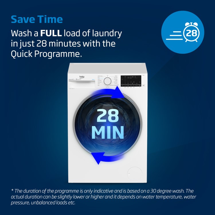 Beko IronFast RecycledTub&reg; 9kg 1400rpm Washing Machine - Graphite