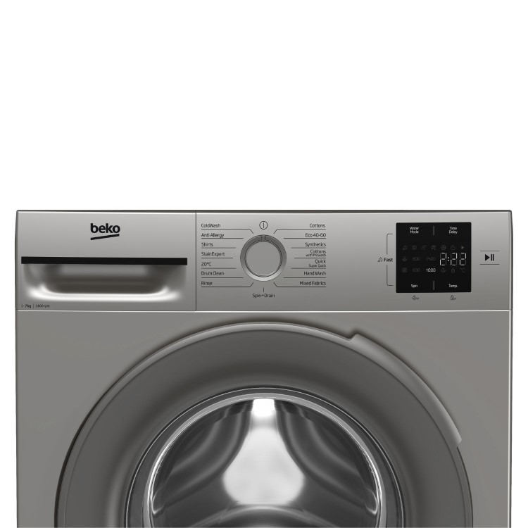 Beko 7kg 1400rpm Washing Machine - Silver - B-Rated, Quick Wash