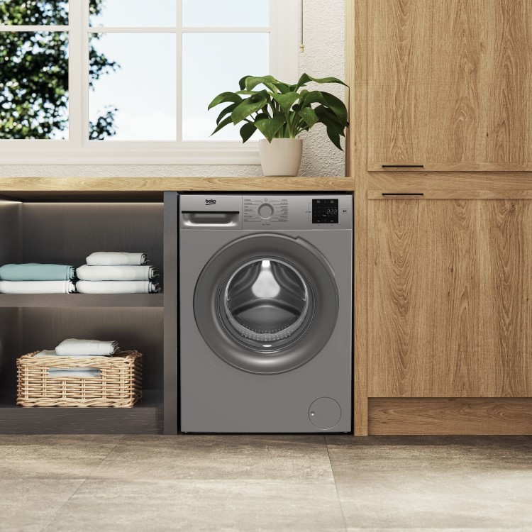 Beko 7kg 1400rpm Washing Machine - Silver - B-Rated, Quick Wash