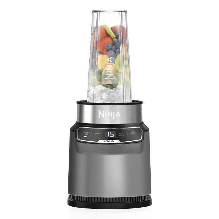 Ninja Personal Blender 1000W with Auto-iQ & 700ml Cup – Smoothie Maker Silver/Grey
