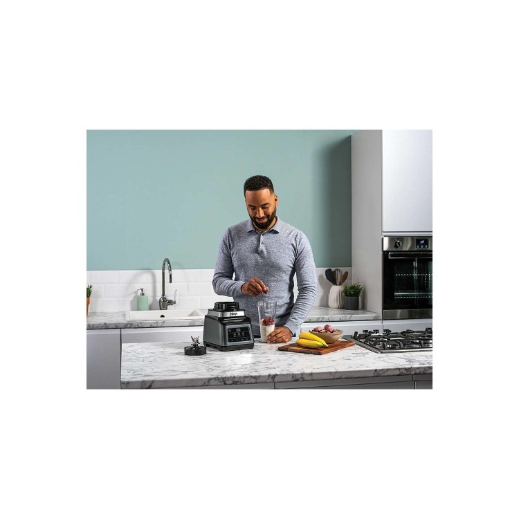 Ninja BN750UK 2-in-1 Blender with Auto-IQ  Grey  Smoothies Shakes & Crushing Ice