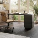 BNK001 Black Modern Office Desk with Drawers - Banks 