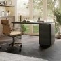 Black Modern Office Desk with Drawers - Banks 